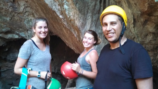 From left to right: Chaya, Lyndsey and Foued. Some great fellow cavers.